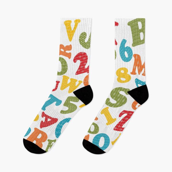 Item preview, Alphabet Letters And Numbers Pattern - Bright Colors designed and sold by Primroaddesigns.