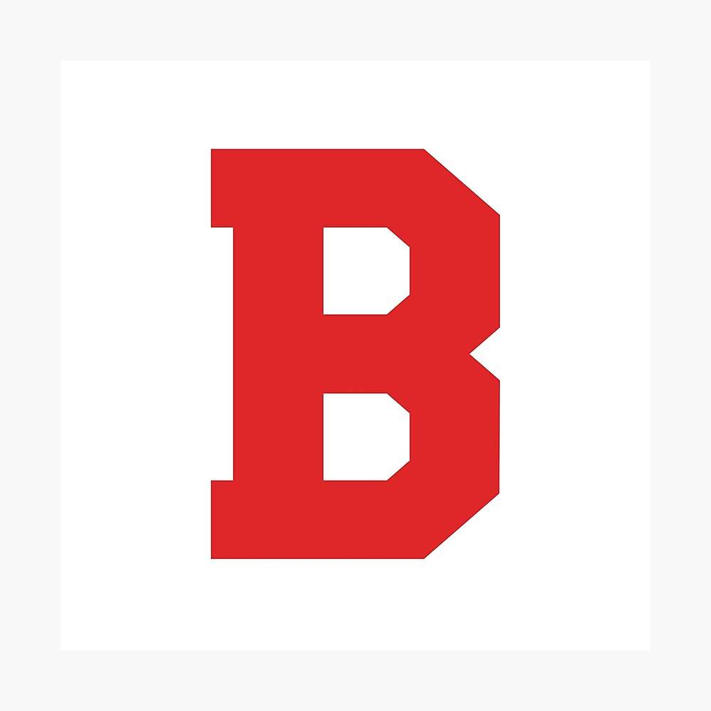 alphabet red b sports letter b photographic print for sale by thecultstuff redbubble