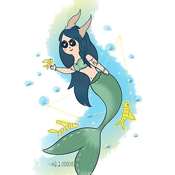 Artwork thumbnail, Capricorn Mermaid by Aadoodles-ACU