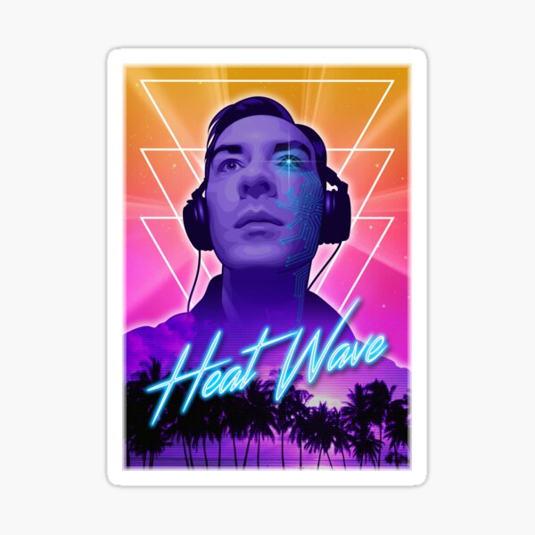 Heat Wave - Cyber Tropical Sunset Sticker