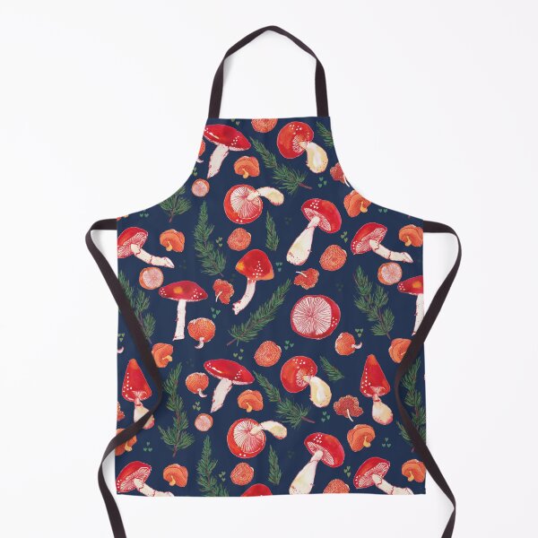 Item preview, Red mushrooms on navy designed and sold by ArtscapesAmita.
