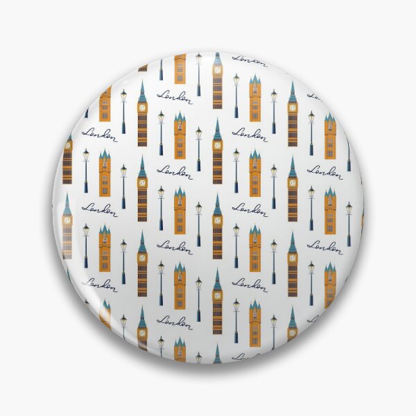 Item preview, London pattern. Big Ben, Tower bridge, street lamp designed and sold by BananiLettering.