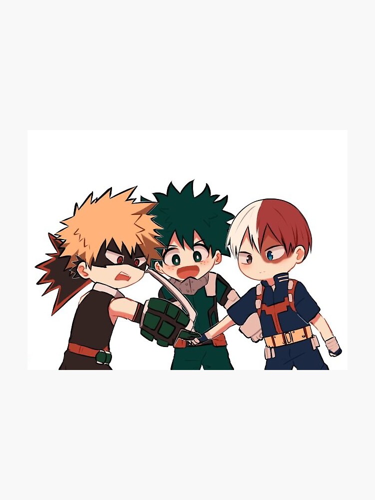 Shoto Deku And Bakugo Chibi Sticker For Sale By Shotokugo Redbubble