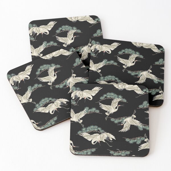 Item preview, Japanese Cranes in Embroidered Style designed and sold by Uncommon Cents.