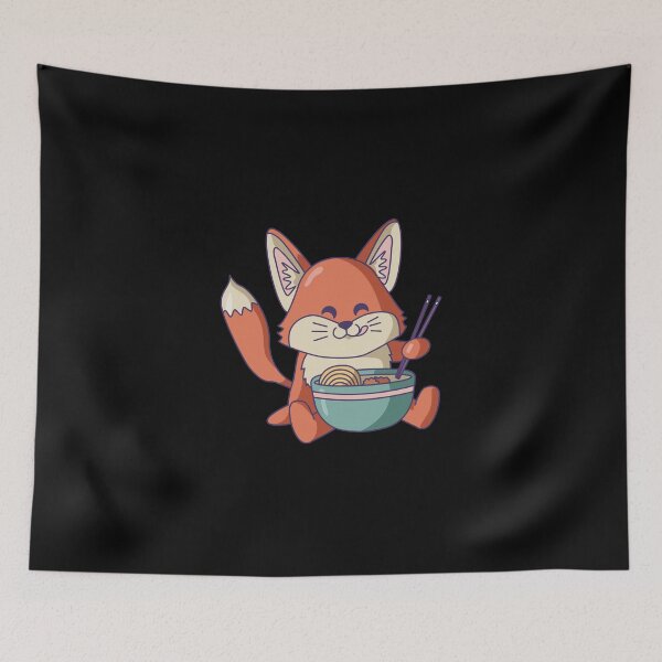 Item preview, Cute Fox with Ramen - Kawaii Designs designed and sold by Watersolution.