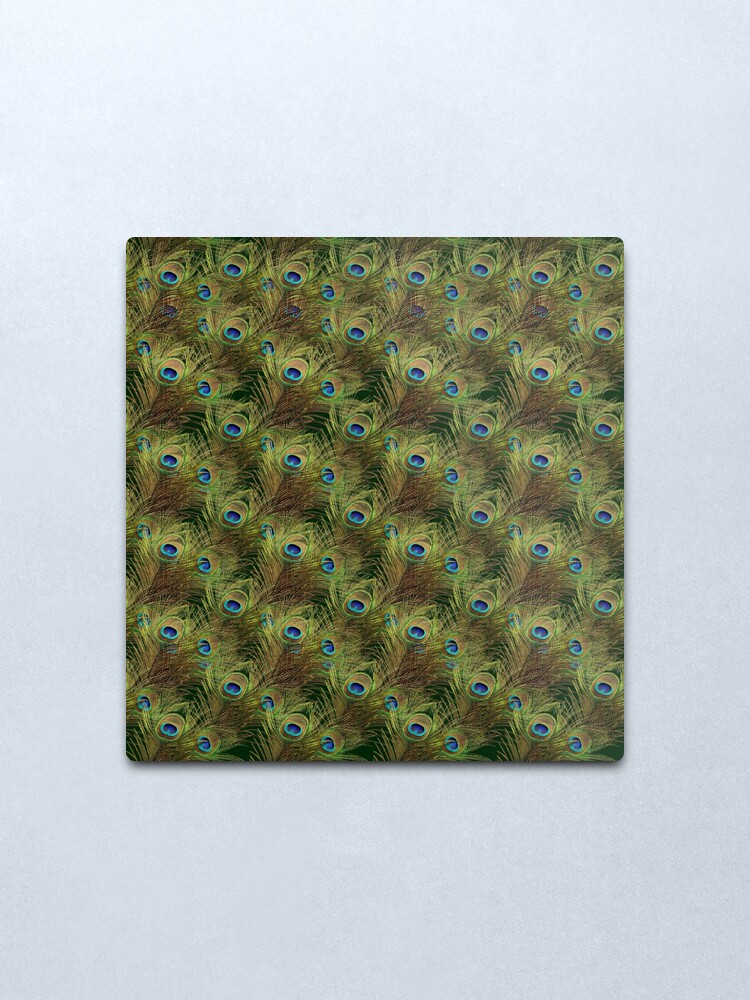 Alternate view of Peacock Feathers Metal Print