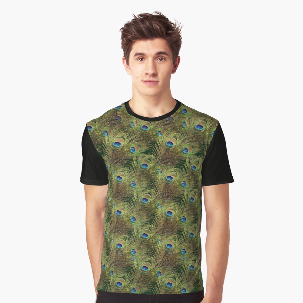Peacock Feathers Graphic T-Shirt
