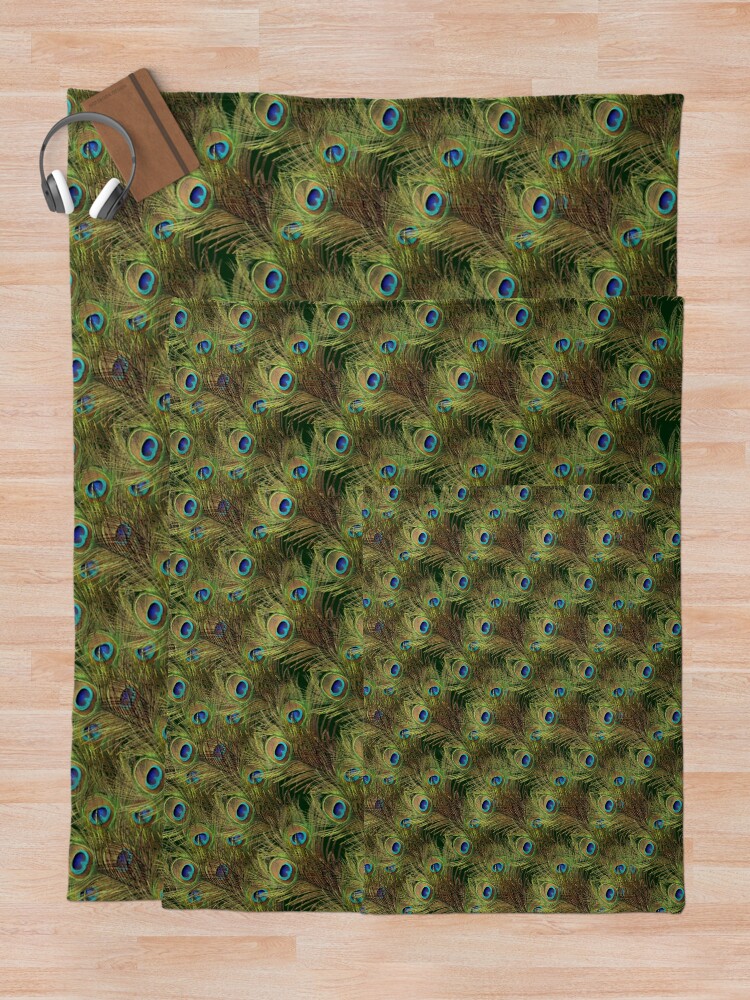 Alternate view of Peacock Feathers Throw Blanket