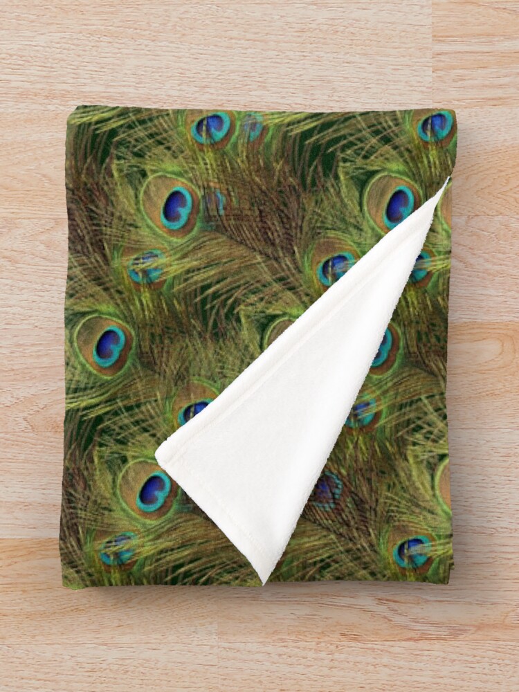 Alternate view of Peacock Feathers Throw Blanket