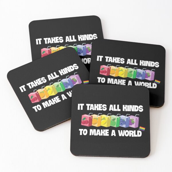 Item preview, It Takes All Kinds - Rainbow Color Juice Boxes designed and sold by Happy Puppy Print On Demand.