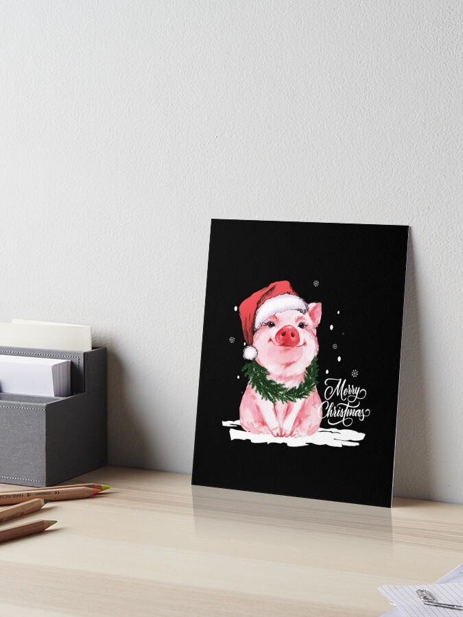 Cute Pig Santa Hat Merry Christmas Pig Lover Gifts T-Shirt