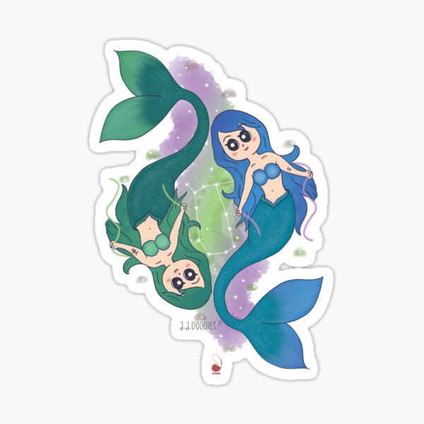 Gemini Mermaids Sticker