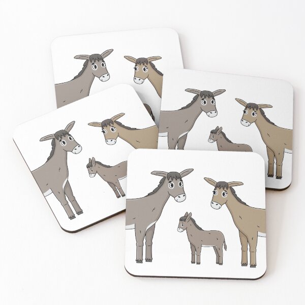 Item preview, Cute outline cartoon hand drawn donkey family designed and sold by essskina.