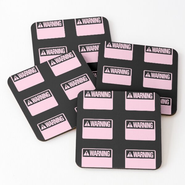 Item preview, Blank Pastel Pink Warning Hazard Sign Value Pack designed and sold by everything4eva.