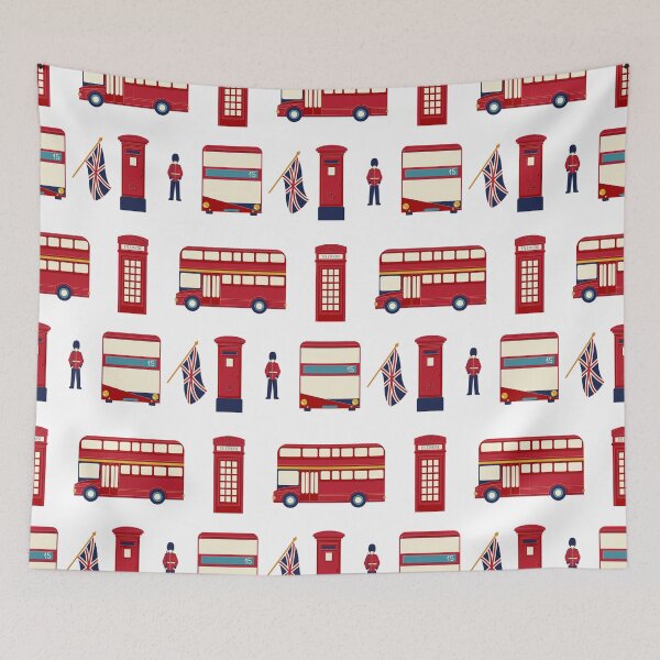 Item preview, London pattern. Royal guard, British flag, red bus designed and sold by BananiLettering.