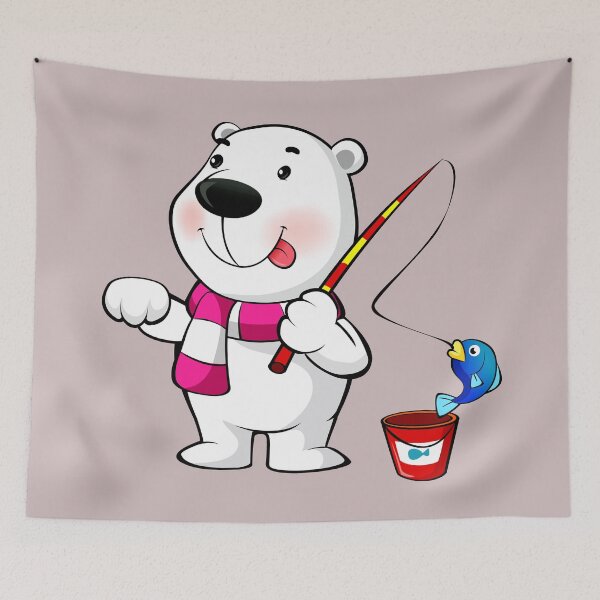 Item preview, Polar Bear fishing designed and sold by Cartoon-animals.
