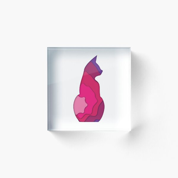 Item preview, Pink papercat - paper cut 3D effect in a cat outline designed and sold by FunnyChameleon.