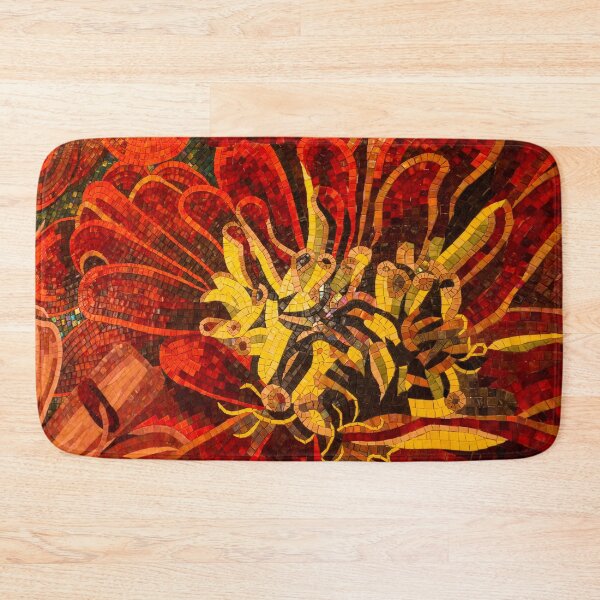 Item preview, Abstracted Floral - Mesmeric Mosaic in Bold Reds and Yellows designed and sold by Georgia Mizuleva.
