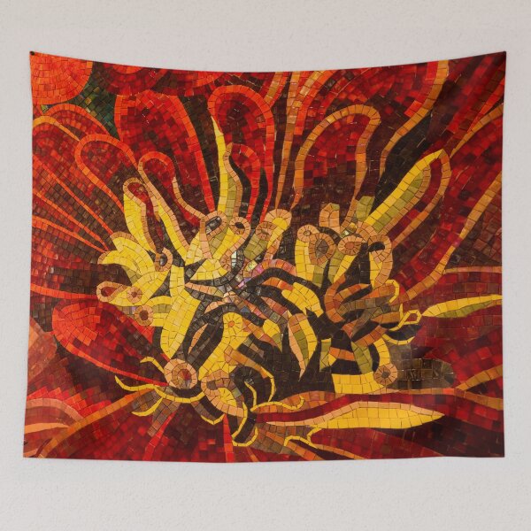 Item preview, Abstracted Floral - Mesmeric Mosaic in Bold Reds and Yellows designed and sold by Georgia Mizuleva.