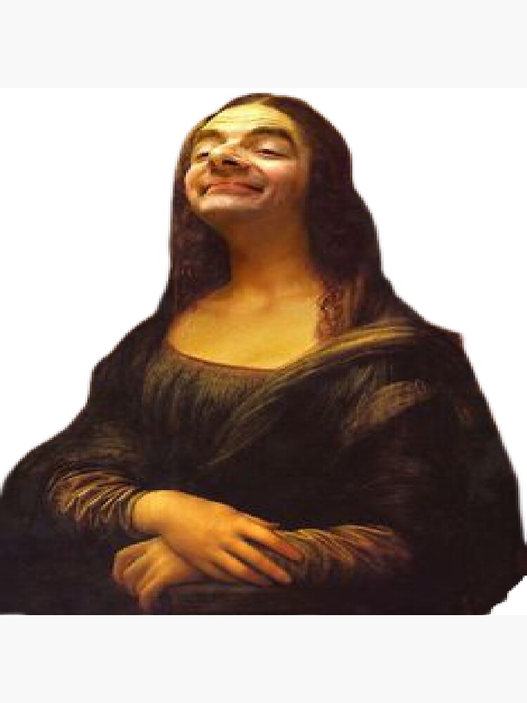 "Mona Lisa X Mr. Bean " Sticker for Sale by Aryyee Redbubble