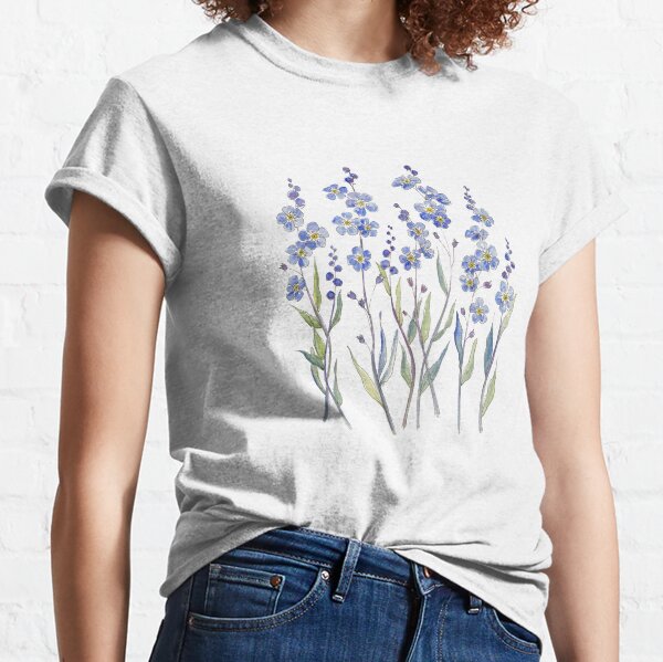 Blue Forget Me Not Blooms Classic T-Shirt