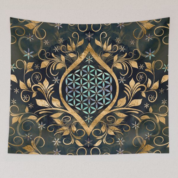 Item preview, Flower of Life  -Gold and Crystal Swirl Ornament  designed and sold by k9printart.