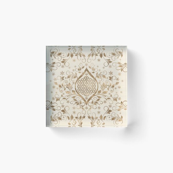 Item preview, Flower of Life -  Pastel Gold Swirl Ornament  designed and sold by k9printart.