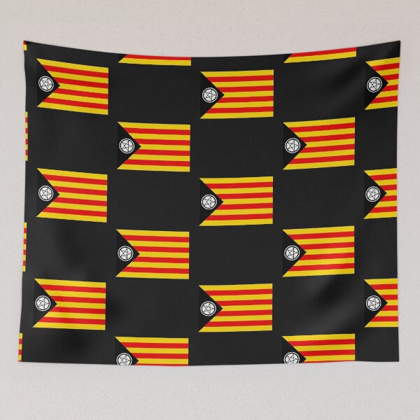 Aperçu de l'œuvre Drapeau catalan satanique créée et vendue par MetalSatyrShop.