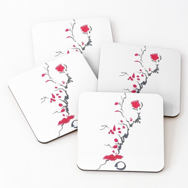 Item preview, branch full of red blossoming flowers designed and sold by manuelunsui.