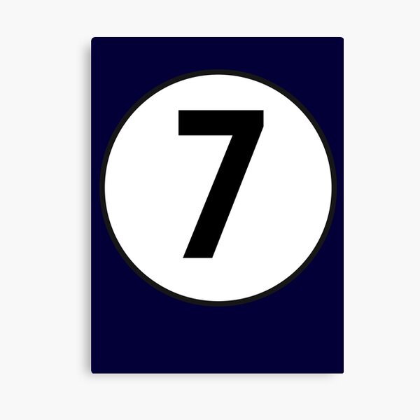 Lienzo «Número 7. Siete. En azul marino. Séptimo. 7º. Números. Carreras