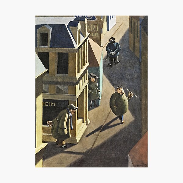 Item preview, Street at Night -  Nächtliche Strassenszene by Georg Scholz - Vintage Art designed and sold by RickE.