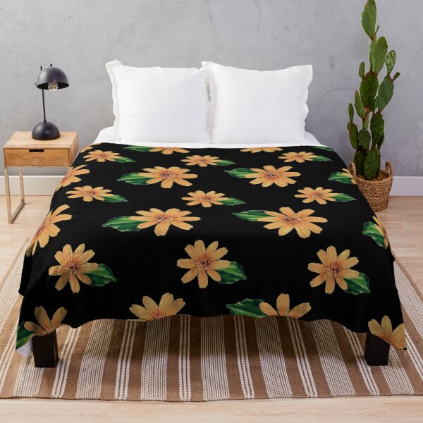 Item preview, Yellow Flowers Black Pattern designed and sold by InovArtS.