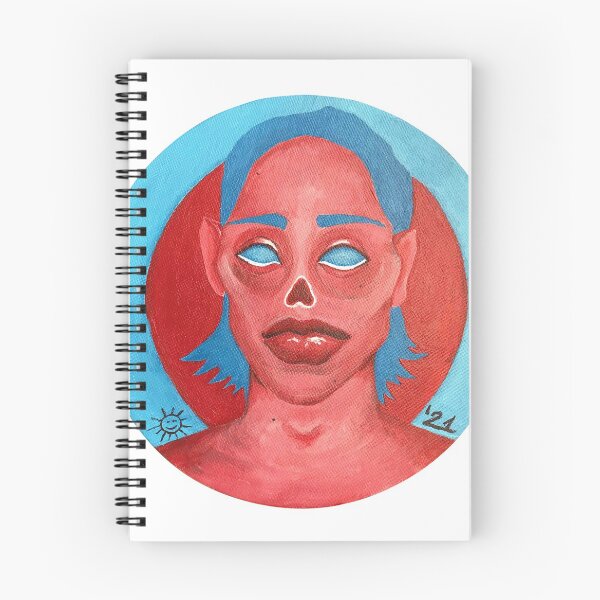 Item preview, round painting of a tired-zombie person in red and blue acrillyc designed and sold by PashaGontier.