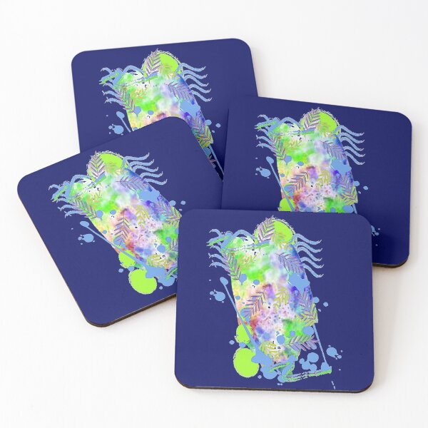 Item preview, Psychedelic Wacky Trippy Colorful abstract leaves design, nr2,  Floral  Abstract Art, Inspired by Nature designed and sold by Adri Barnard.