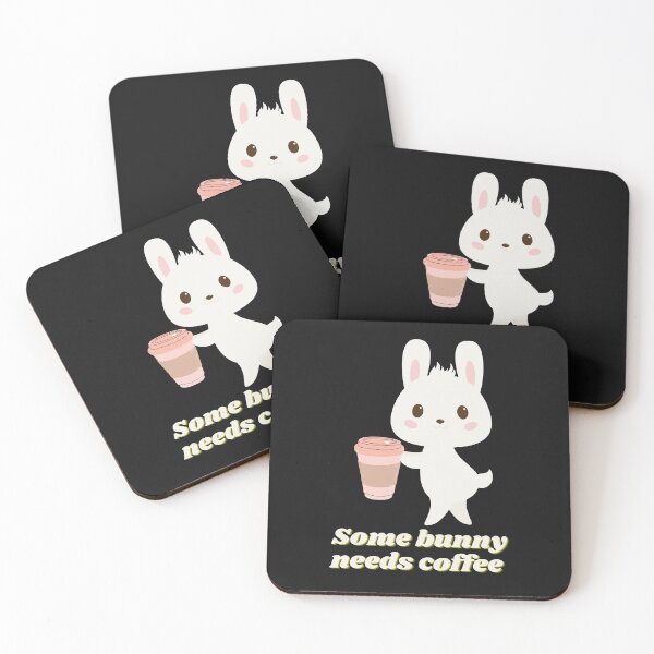 Item preview, Some Bunny Needs Coffee (Pink Coffee Cup) designed and sold by CaitU.