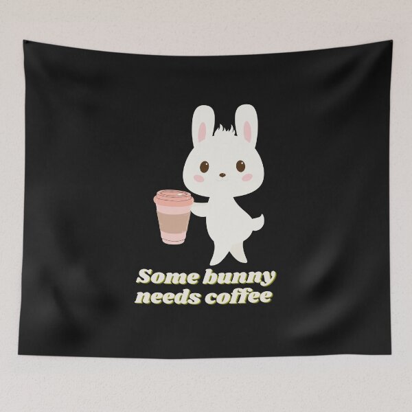 Item preview, Some Bunny Needs Coffee (Pink Coffee Cup) designed and sold by CaitU.