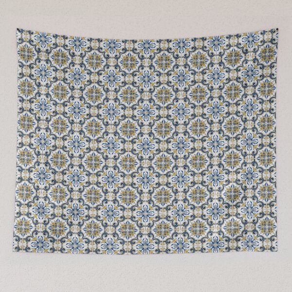 Item preview, Colorful Tiles in Blue, Yellow, and White  designed and sold by MyQueendom.