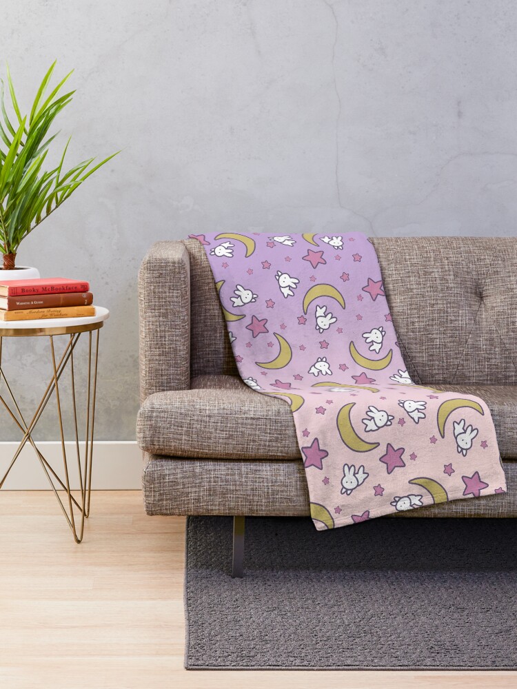 "Sailor Moon Usagi's Print moon bunny blanket" Throw Blanket for Sale