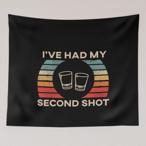 Item preview, Funny I've Had My Second Shot Retro Sunset designed and sold by TheTeeSupplyCo.