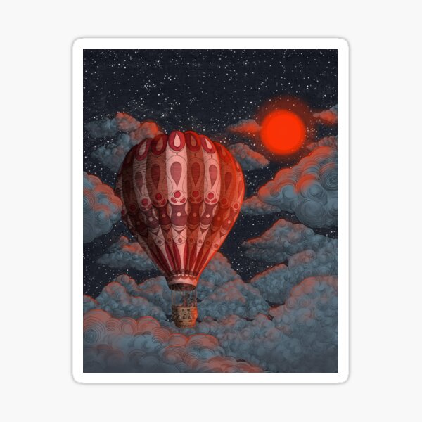 50 Pieces Hot Air Balloon Stickers Fashion Aesthetic Rainbow Hot Air Balloon Waterproof Decorative Decals for Children Teenagers Adults Laptop