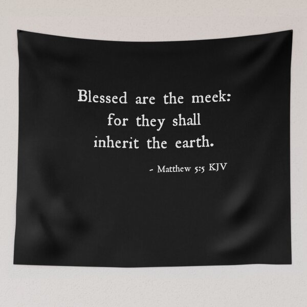 Item preview, Matthew 5:5 KJV Antique White Print designed and sold by VerShirts.