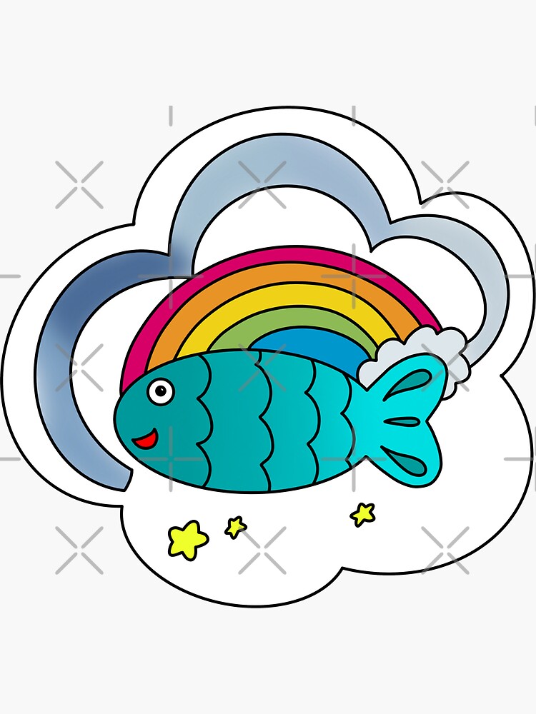 Fish upon the sky - Fish clip  Sticker for Sale by Everything-Ita