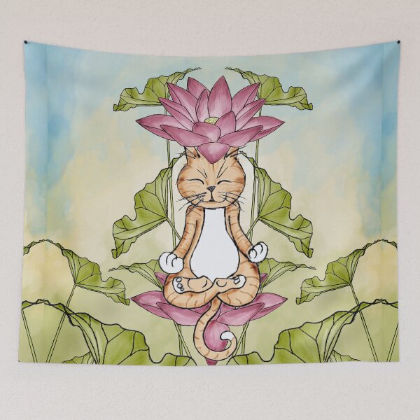Item preview, Zen Yoga Cat designed and sold by monkeypawprints.