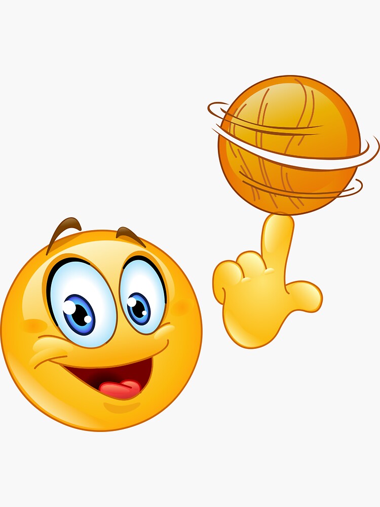 Sticker « Émoticône Emoji de basketball en rotation », par yayayoy