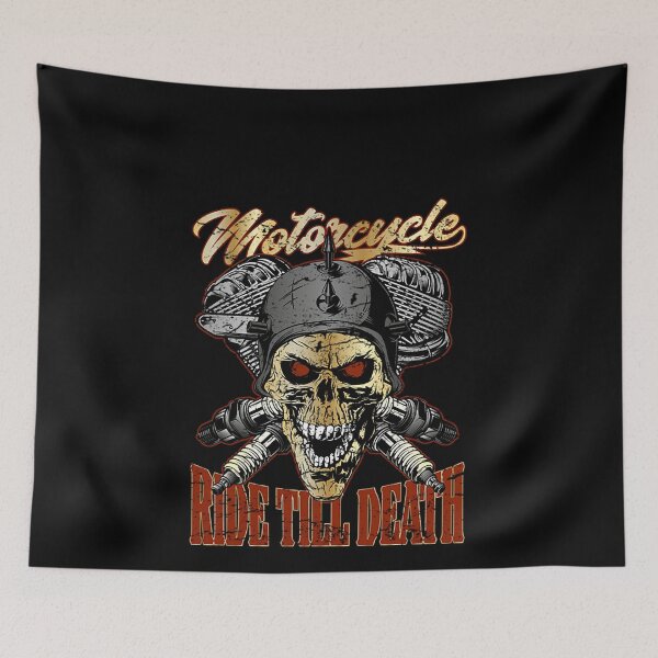 Item preview, Motorcycle Ride till Death Biker Skull designed and sold by comezz3478.