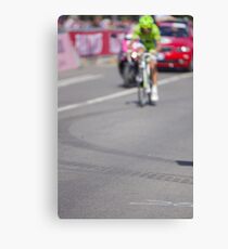 Cyclist on the road Canvas Print