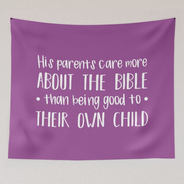 Item preview, His Parents Care More About The Bible (Purple BG) designed and sold by FilipeFerreira.