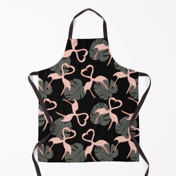Item preview, Retro Pink Flamingos and monstera leaves on black designed and sold by Pheonixrzg.