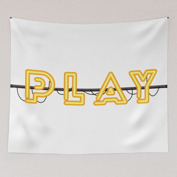 Item preview, neon yellow letters play designed and sold by SA Butterfly.