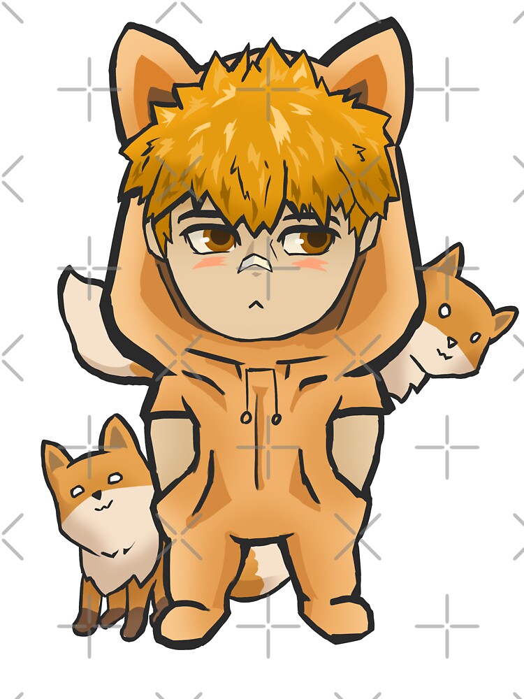 Chibi Fox Anime Boy Kids T-Shirt